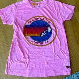Aviator nation hot pink t shirt